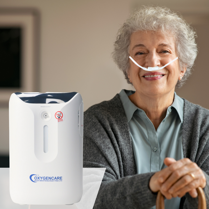 1-7L Continuous Flow Voice Function Oxygen Concentrator With Nebulizer Function - HOX-01