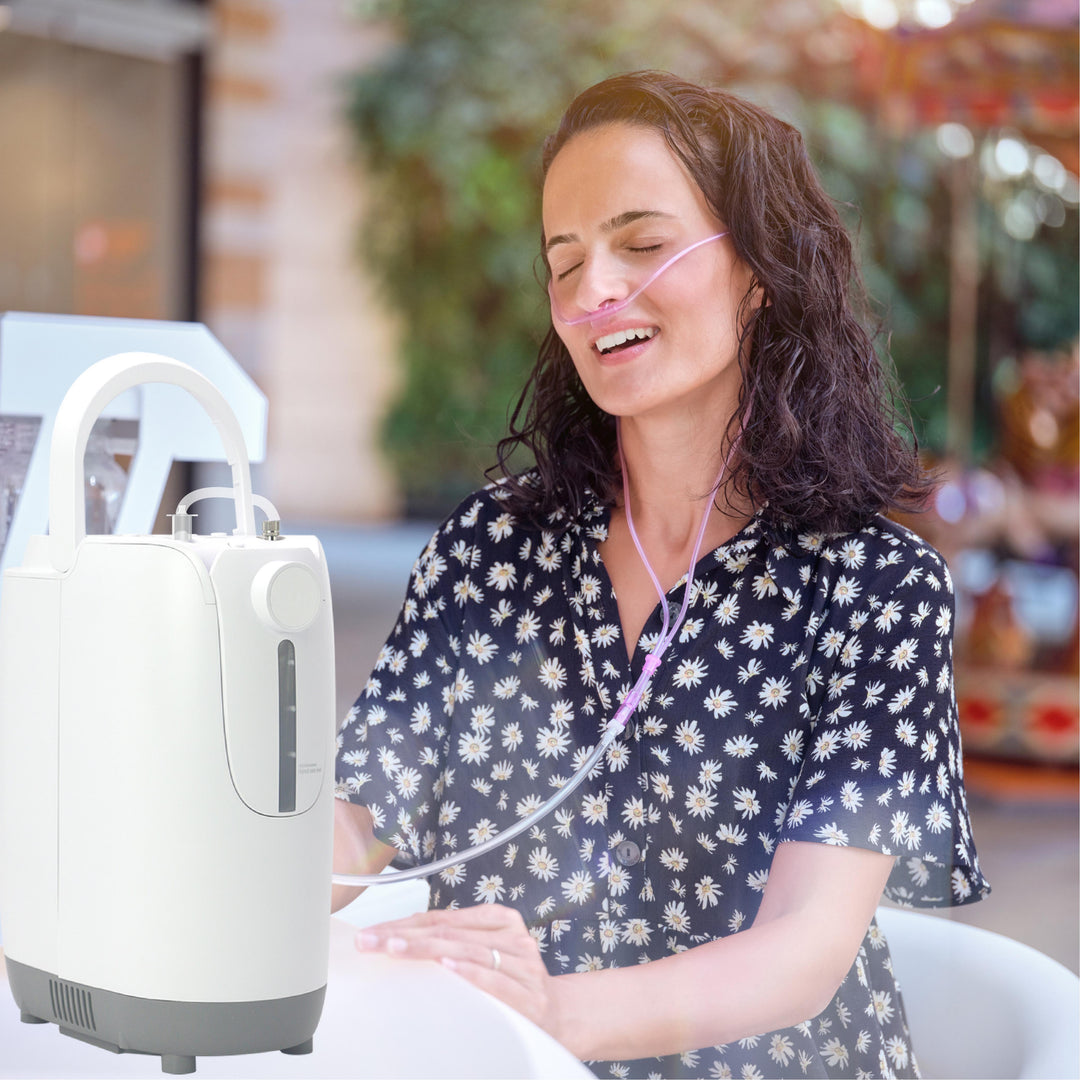 1-7L Adjustble Continuous Flow Portable Oxygen Concentrator With 2 Hours Battery For Travel Use DZ-1BCW
