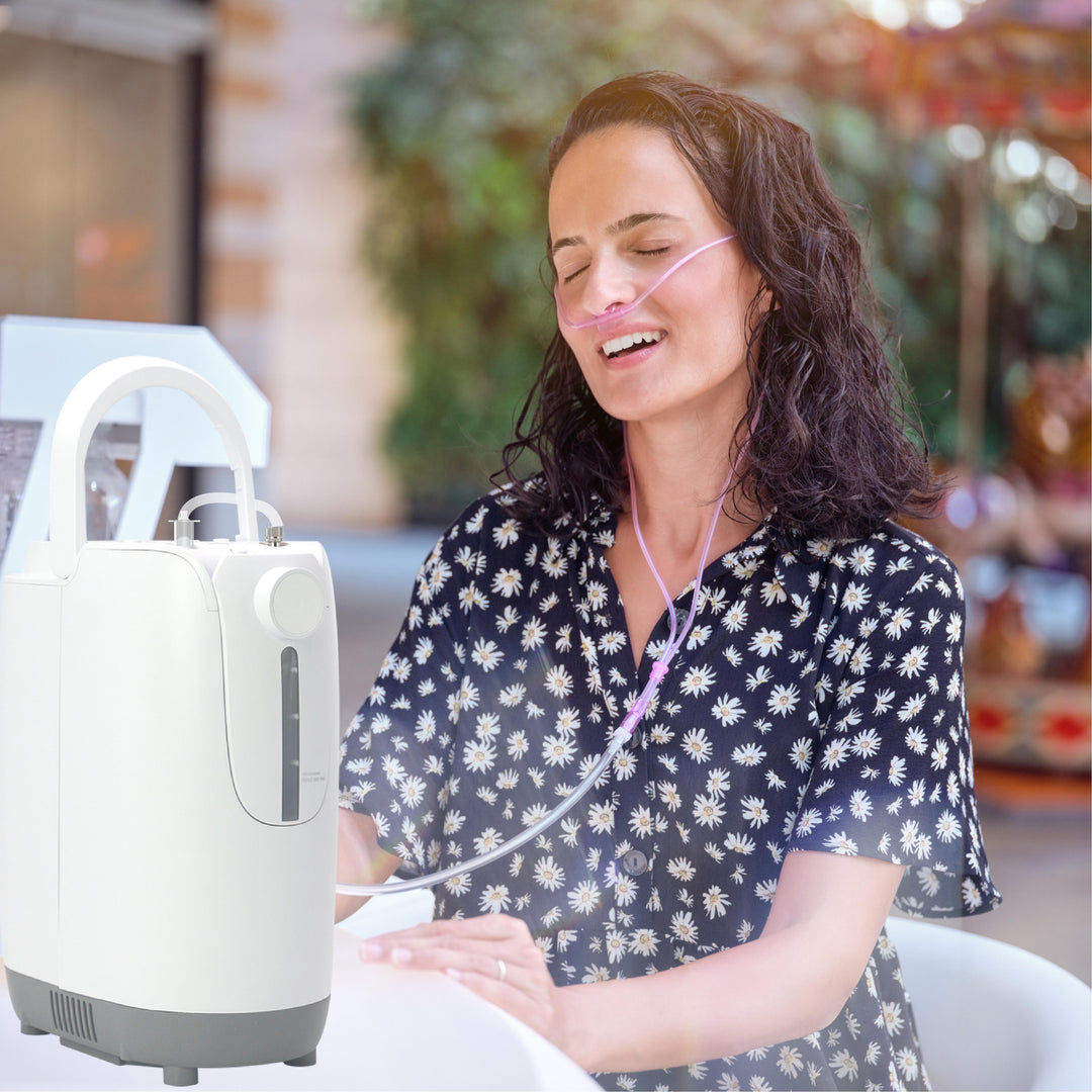 92% High Purity Portable 1-7L Continuous Flow Oxygen Concentrator With 4 Hours Duration Battery DZ-1BCW