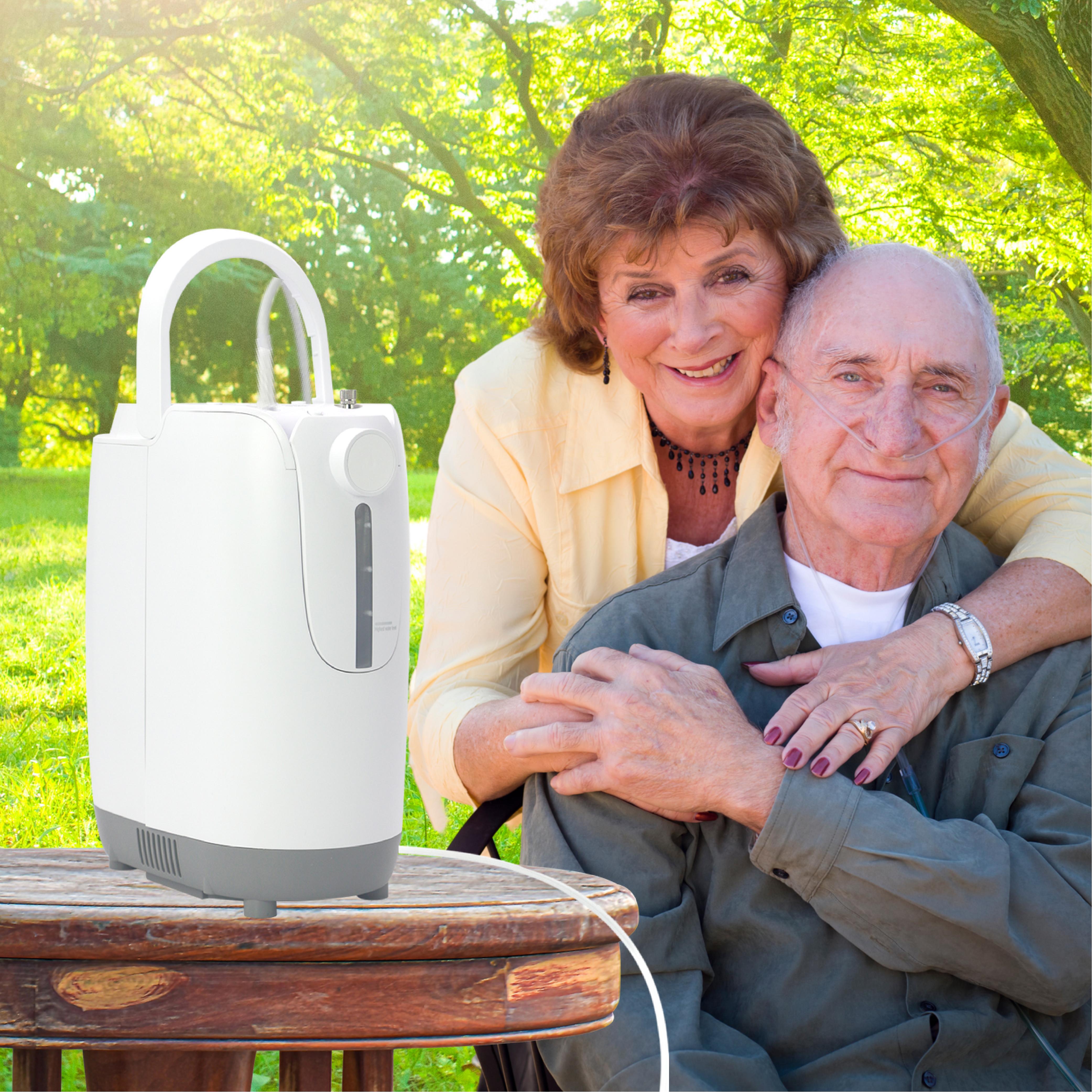 2 In 1 Portable 1-7L Oxygen Concentrator | Continuous Flow | 4 Hours ...