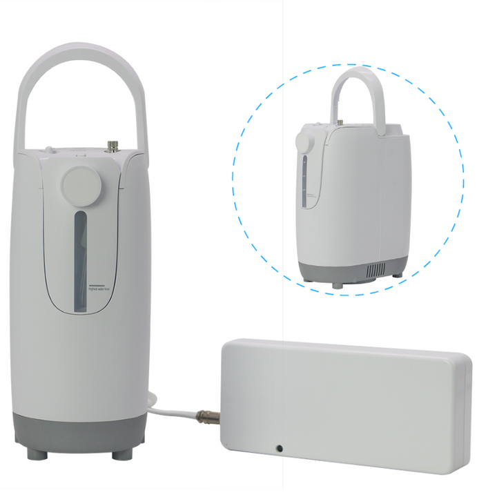 Lightweight 1-7L Portable Battery Continuous Flow Oxygen Concentrator With Atomization Function DZ-1BCW