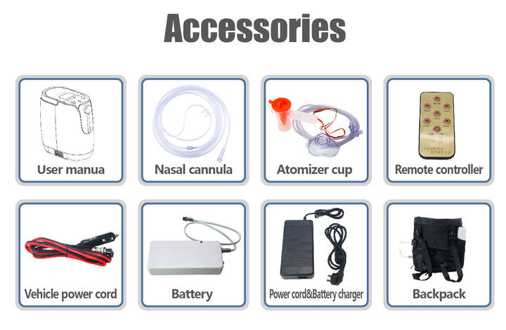 Small Portable 2 Hours Battery Continuous Flow 1-7L Oxygen Concentrator For Travel Use DZ-1BCW